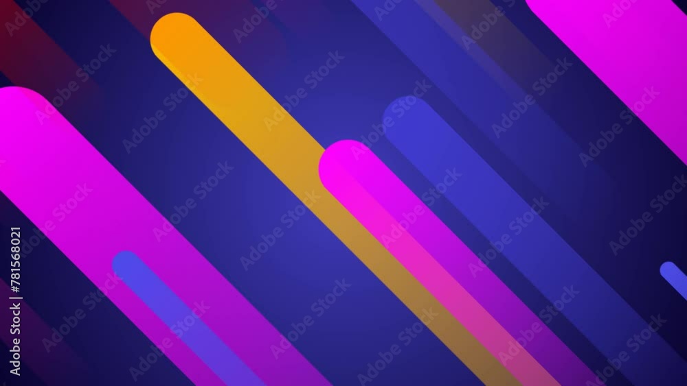 Poster blue gradient slow rounded lines fall down animation background
