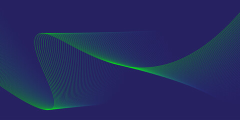 background with wavy lines. moving lines design element. Modern green gradient flowing lines