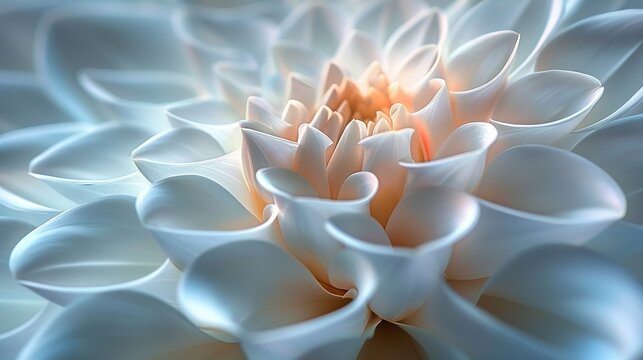 the serene bloom of a beautiful flower in an extreme macro shot that emphasises the soothing nature of its petals.