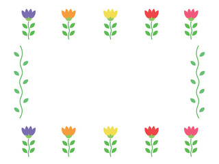 レトロな花のフレーム