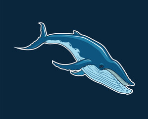 Whale Character Mascot Vector Sticker