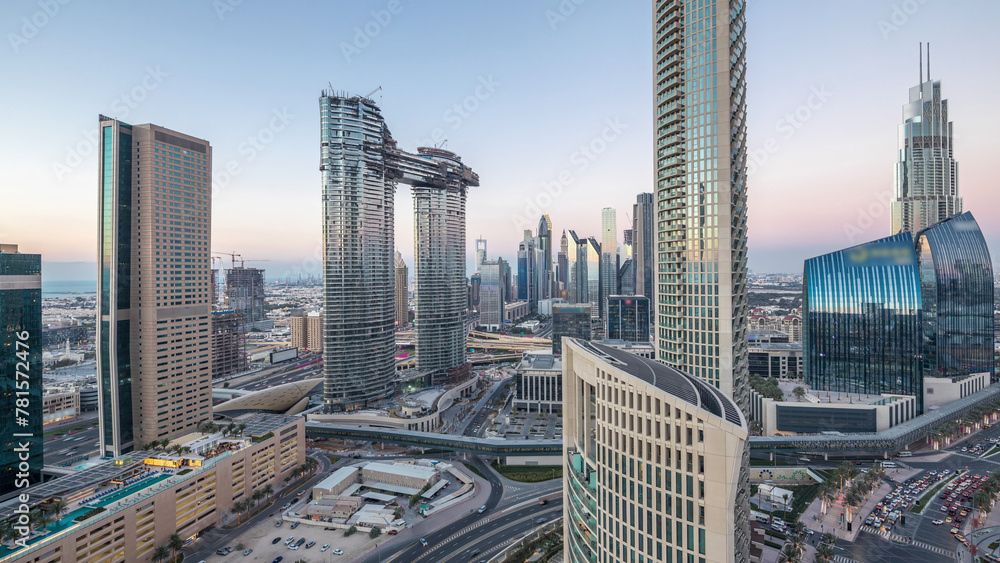 Poster aerial view of new and tall buildings timelapse