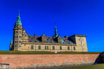 Fototapeta na wymiar View of Kronborg Castle in Helsingor (Elsinore), Denmark