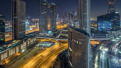 Fototapeta na wymiar Aerial view of new and tall buildings Timelapse