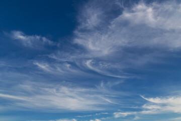 Blue sky cirrus clouds. - 781573037