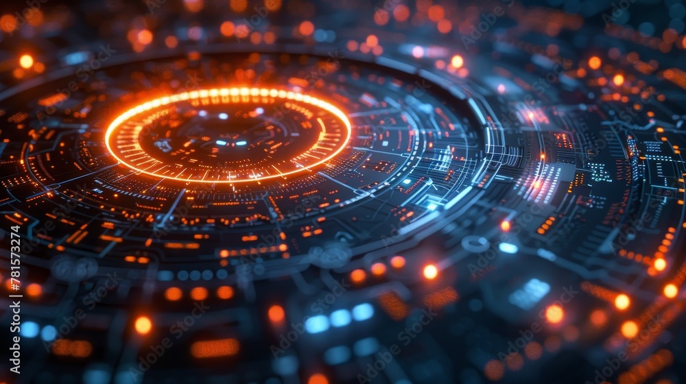 Poster representation of a technological futuristic