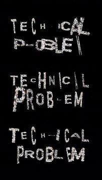 the words technical problem made from 100s of videos of changing vintage televisions in vertical