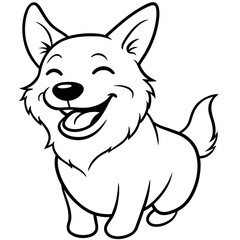 abstract dog as one line drawing 