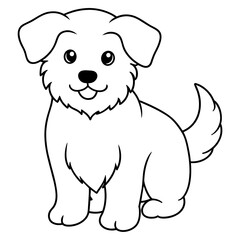 Continuous one line art of dog