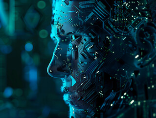 human robot, artificial intelligence, business intelligence, scientific symbols and laboratory equipment, neural networks, science fiction,  technology and anatomy,