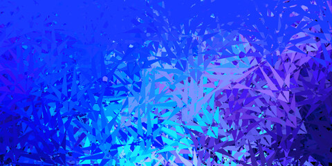 Fototapeta na wymiar Dark pink, blue vector backdrop with triangles, lines.