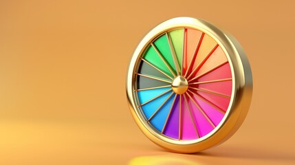 Colorful 3D Wheel of Fortune Concept for Mobile Application