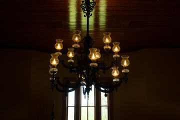 Antique chandelier of 1800's courthouse