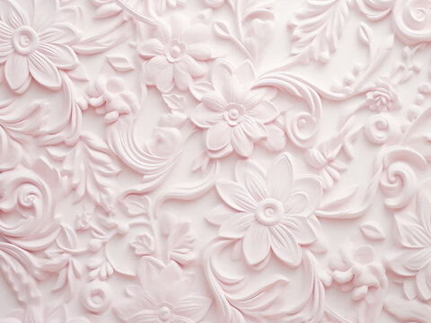 Embossed pattern adds depth to pastel-toned background