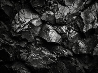 Bright light illuminates the abstract rock background in black and white