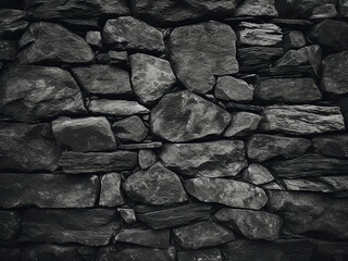 Monochrome depiction of a stone wall with grunge texture
