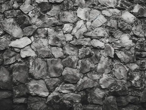 Black and white image showcases a dirty, grunge stone background