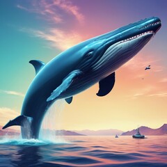 Obraz premium blue whale 