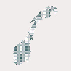 Vector map Norway for points, dotted template