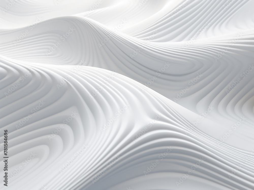 Poster shiny curved pattern creates chaotic abstract background in 3d