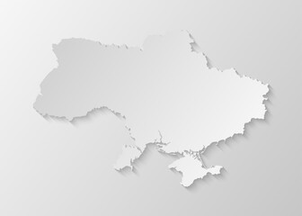 Minimal white map Ukraine, template Europe country