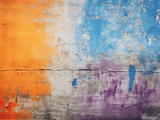 Colorful abstract grunge wall texture with concrete surface