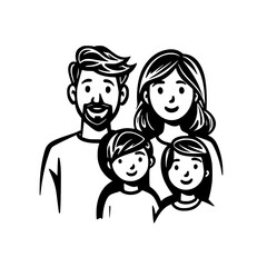 cartoon, family, boy, child, children, vector, kid, illustration, people, woman, kids, hair, baby, face, love, drawing, mother, father, fun, design, childhood, smile, son, set, smiling, playing, art, 