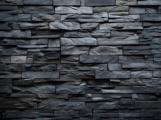 Slate stone wall texture creating a dark grey-black background