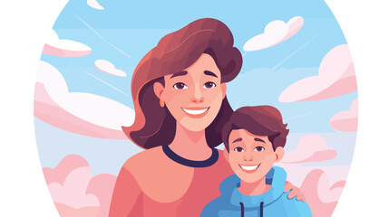 Mother and son cartoon icon. Family relationship av