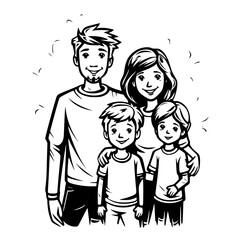 cartoon, family, boy, child, children, vector, kid, illustration, people, woman, kids, hair, baby, face, love, drawing, mother, father, fun, design, childhood, smile, son, set, smiling, playing, art, 