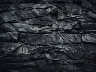 Background with a dark stone slate or black rock texture