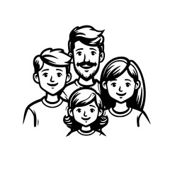 cartoon, family, boy, child, children, vector, kid, illustration, people, woman, kids, hair, baby, face, love, drawing, mother, father, fun, design, childhood, smile, son, set, smiling, playing, art, 