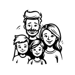 cartoon, family, boy, child, children, vector, kid, illustration, people, woman, kids, hair, baby, face, love, drawing, mother, father, fun, design, childhood, smile, son, set, smiling, playing, art, 