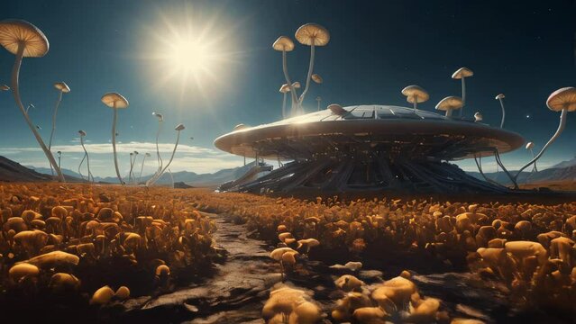 UFO landed on mushroom planet