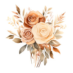 bouquet of roses on white