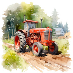 tractor in a field