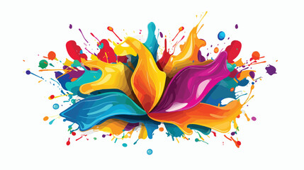 Multi color paint splatter icon image vector illust