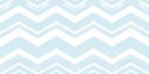 Chevron seamless vector pattern. Watercolor stripe kids background, Abstract zigzag blue print, Graphic striped texture pastel lines.