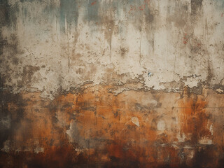 Rust and cracks define grunge wall texture - obrazy, fototapety, plakaty