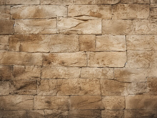 Textured sandstone provides depth to the worn surface of a wall