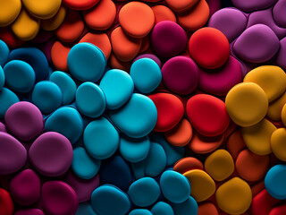 Macro shot captures colorful plasticine in handmade background - obrazy, fototapety, plakaty