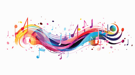 Music note melody sound clipart vector illustration - obrazy, fototapety, plakaty