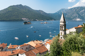 View of Perast charming town, Bay of Kotor, Montenegro