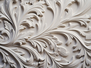 Detailed closeup reveals new white relief plaster design