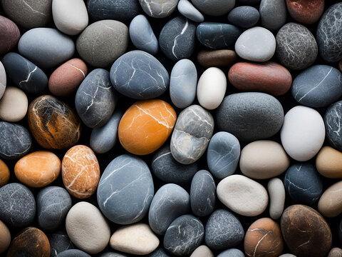 Pebbles and round rocks provide a nice background