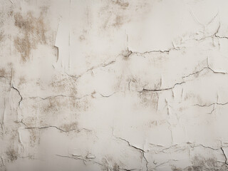 Cracks filled with whitewashed plaster on an aged wall