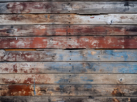 Wood background with worn paint, showing age