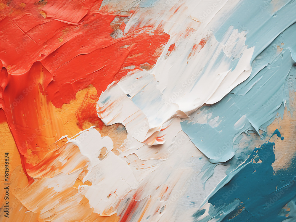 Poster Brushstrokes adorn the background of an abstract canvas fragment
