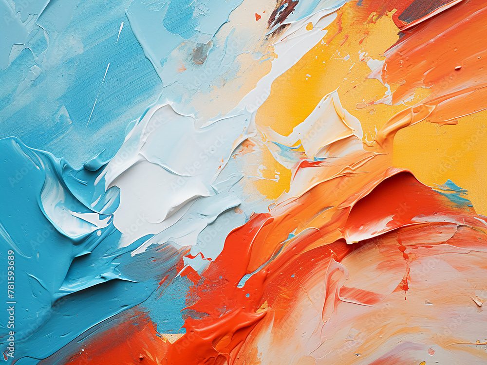 Poster abstract art on canvas fragment displays intricate brushstrokes