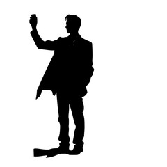 silhouette, business, people, shadow, person, illustration, vector, gun, black, music, businessman, business man, one, hand, suit, police, profile, art, woman, boy, holding, white background, standing